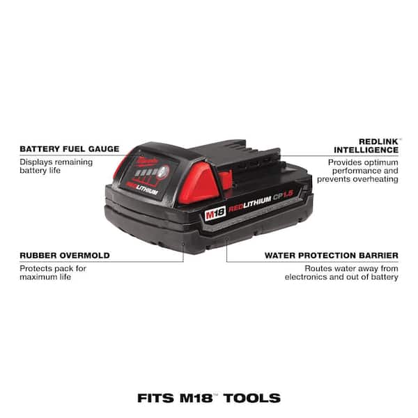 Pack 5 outils M18 Milwaukee, avec batterie 5Ah, chargeur rapide et sac de  transport - Outils Pro