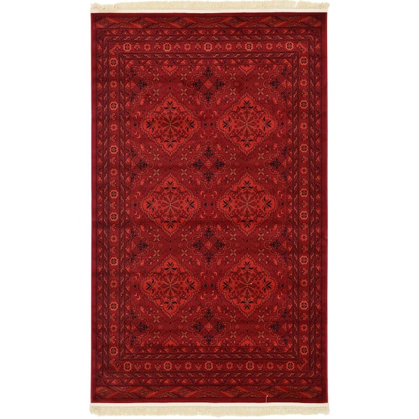 Unique Loom Tekke McKinley Red 5' 0 x 8' 0 Area Rug 3126476 - The Home ...
