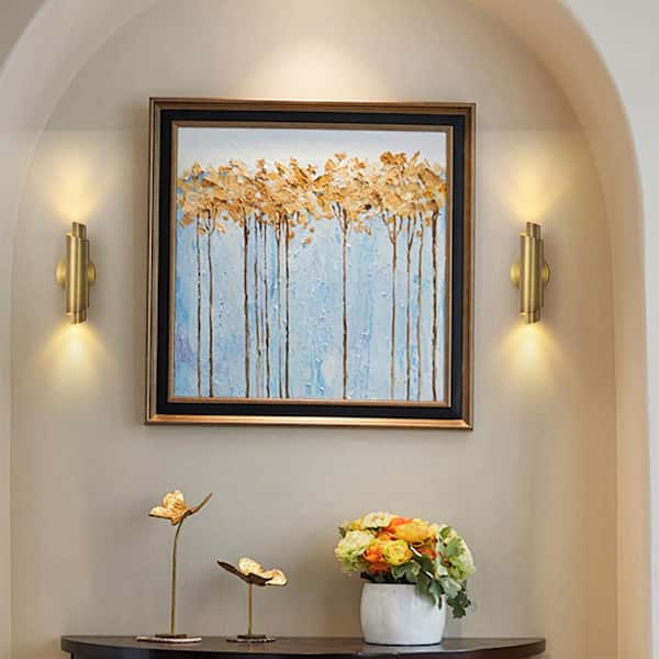 Kii 1-Light 12.1 in.W Aged Brass Integrated LED Wall Sconce Up and Down Lighting Tube Ambient Lighting for Bedroom Hotel