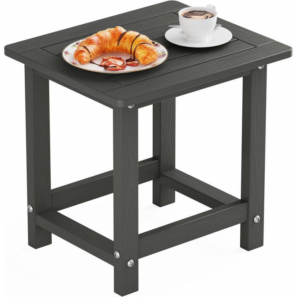 Modern Dark Gray Eco-Friendly HIPS Plastic Indoor Outdoor Side Table Waterproof and UV Resistant price history on PriceWatchPro