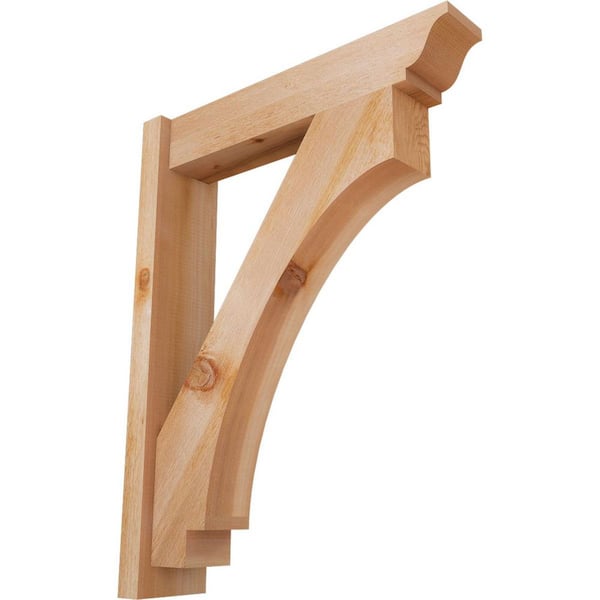 Ekena Millwork 6 in. x 34 in. x 26 in. Western Red Cedar Imperial Traditional Rough Sawn Outlooker