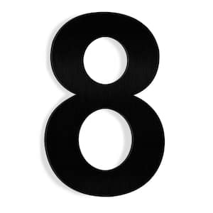 6 in. Black Stainless Steel Floating House Number 8