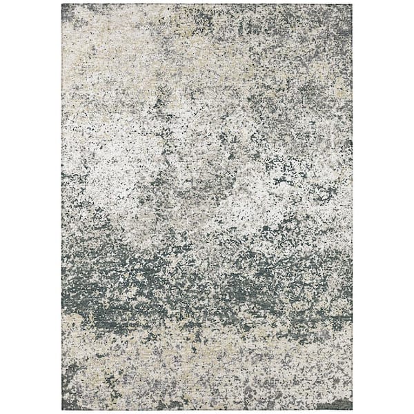 Addison Rugs Rylee Grey 10 ft. x 14 ft. Geometric Indoor/Outdoor Area Rug
