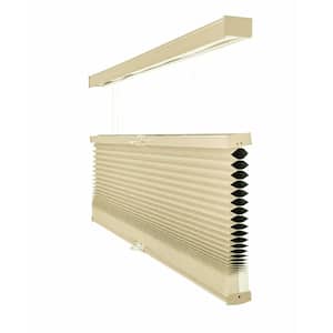 Cut-to-Size Ecru Cordless Top Down Bottom Up Blackout Insulating Polyester Cellular Shade 30 in. W x 72 in. L