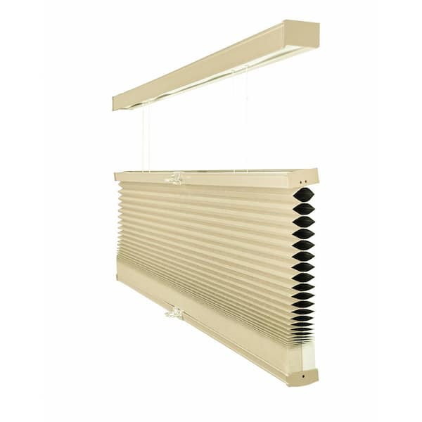 Chicology Cut-to-Size Ecru Cordless Top Down Bottom Up Blackout Insulating Polyester Cellular Shade 67.5 in. W x 72 in. L