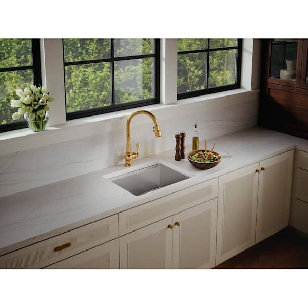 Strive 23 in. Undermount Single Bowl Stainless Steel Workstation Kitchen Sink