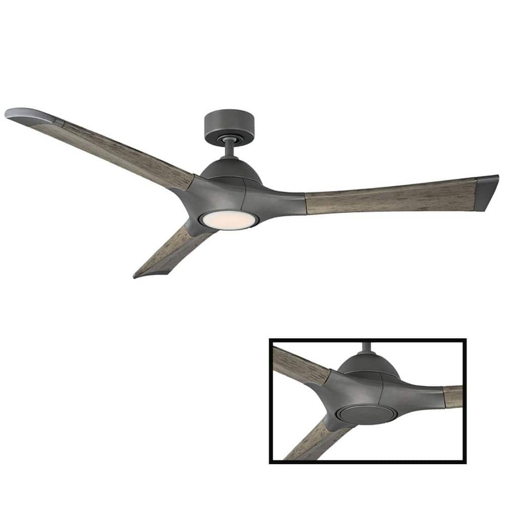 Modern Forms Woody 60 in. LED Indoor/Outdoor Graphite 3-Blade Smart Ceiling  Fan with 3000K Light Kit and Wall Control FR-W1814-60L-GH/WG The Home  Depot