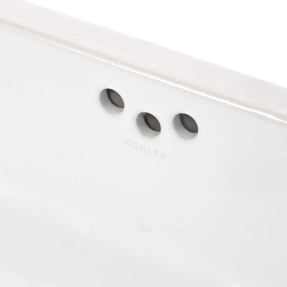 Kathryn White Rectangular Ceramic Undermount Bathroom Sink