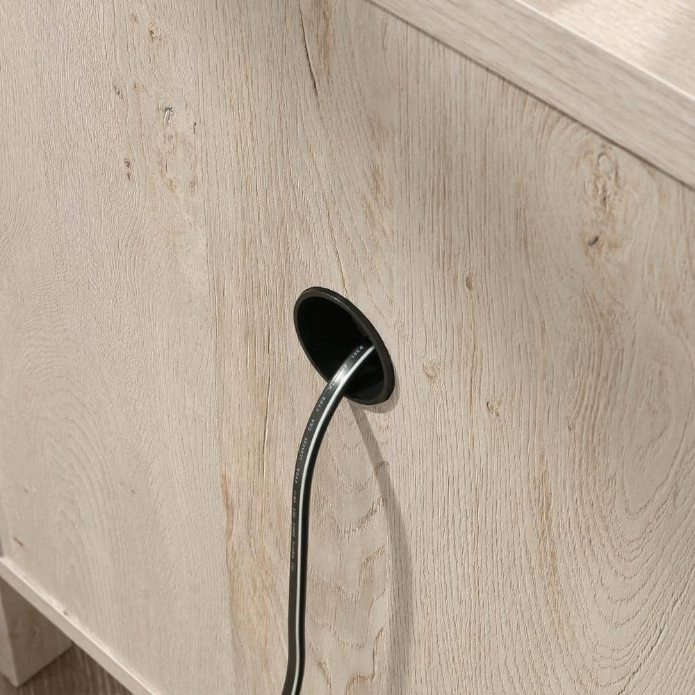 Chalked Chestnut Engineered Wood Nightstand with Cubbyhole Storage