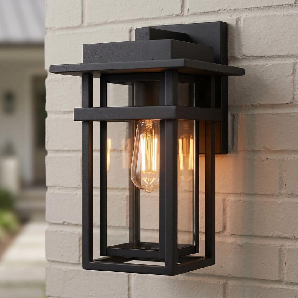 Quoizel Morgan Earth Black Outdoor Wall Lantern Sconce Hardwired