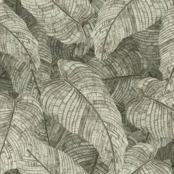 Galner Moss Green Leaves Wallpaper Sample