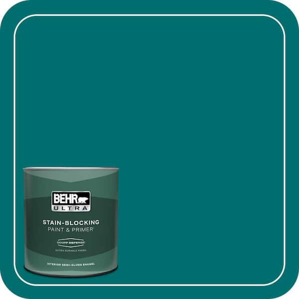 BEHR ULTRA 1 qt. #P460-7 Caribbean Current Extra Durable Semi-Gloss Enamel Interior Paint & Primer