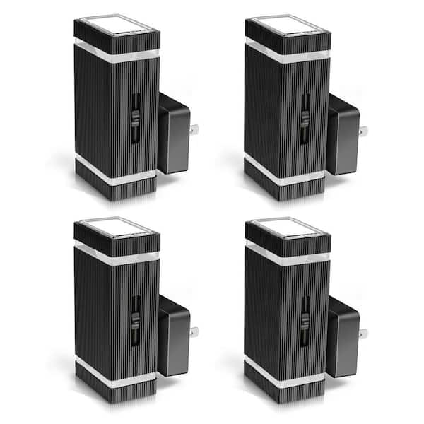 1-Light Dimmable LED Night Light Plug in with Dusk-to-Dawn Sensor-Ideal for Bedroom, Hallway, and Stairway [4 Pack]