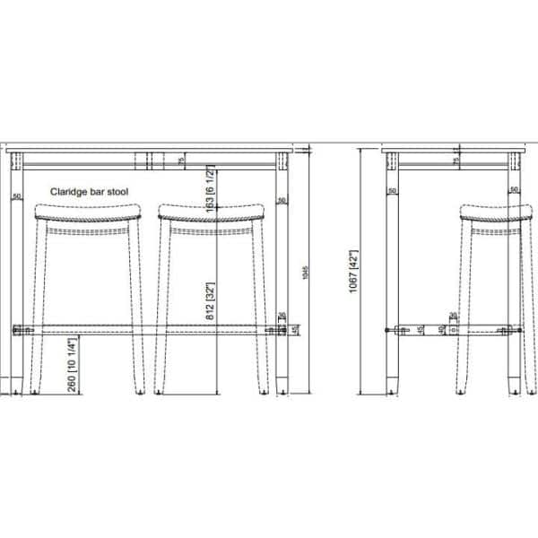 height of a bar height table