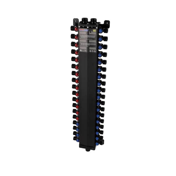 Manabloc 1/2 in. Press x 36 port Polysulfone Distribution Manifold (14 Hot/22 Cold)