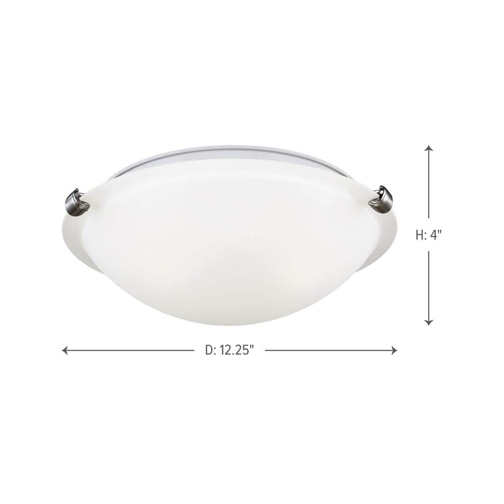 Satin Etched Glass 12.25" Indoor/Outdoor Nickel Ceiling Flush Mount