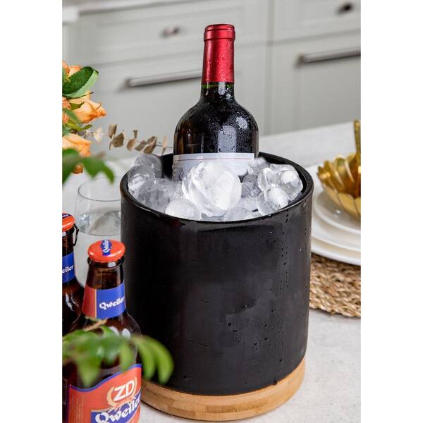 360° Rotating Utensil Holder, Acacia Wooden Utensil Holder, 7.2" Round