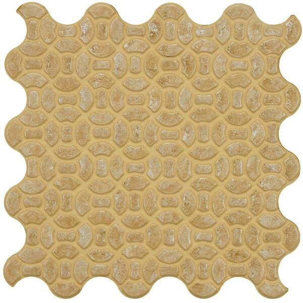Merola Tile Maglia Beige 9-3/4 in. x 9-3/4 in. Porcelain Floor and Wall Tile