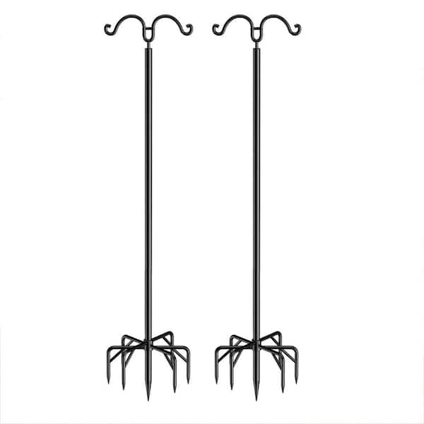 Unbranded 108 in. Metal String Light Poles for Outside, 7-Prong Backyard Lights Outdoor Pole (2-Pack)