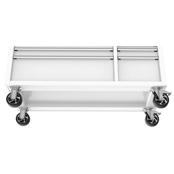 Husky Modular Tool Storage 52 in. W White Mobile Workbench Cabinet