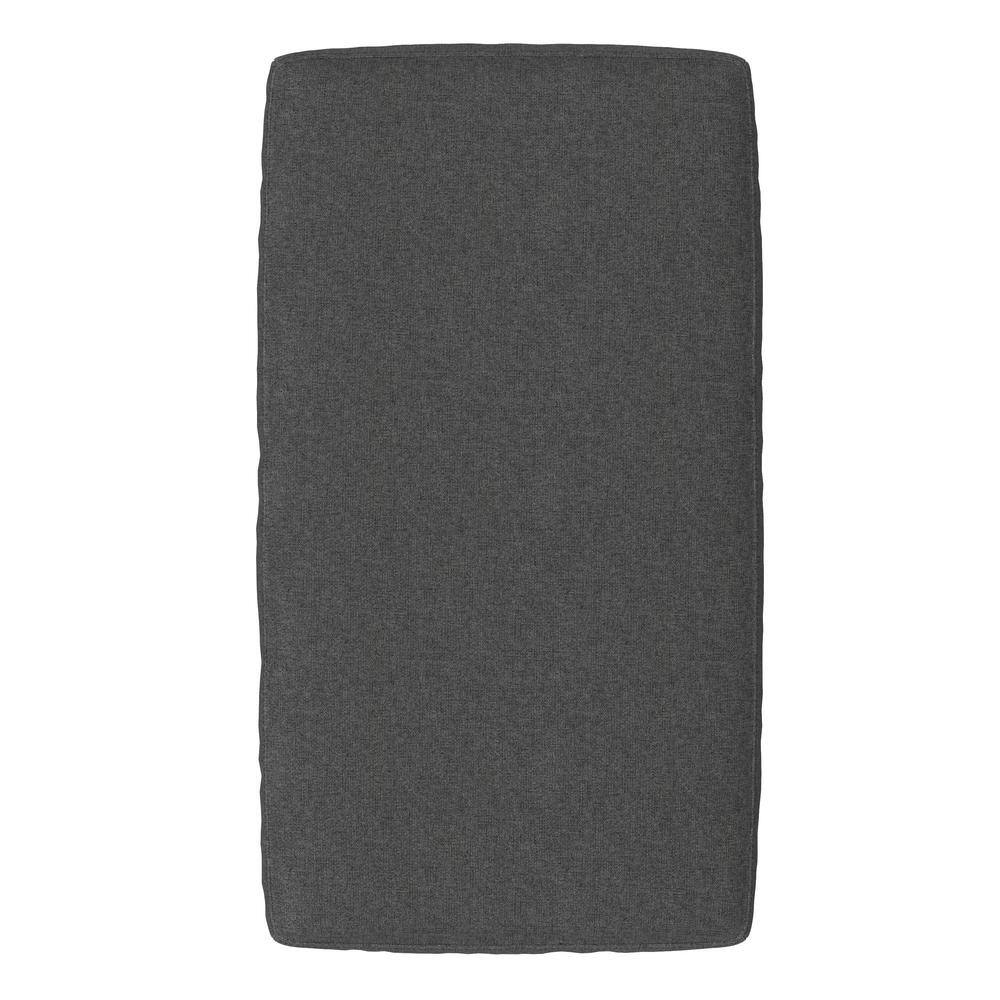 Ava Pebble Grey Upholstered Ottoman with Metal Legs