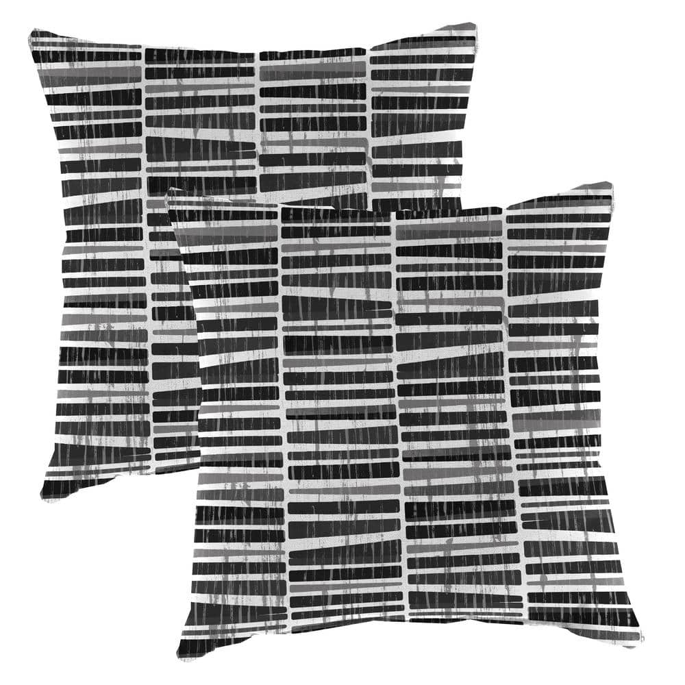 16 in. L x 16 in. W x 4 in. T Square Outdoor Throw Pillow in Rogue Black (2-Pack) price history on PriceWatchPro