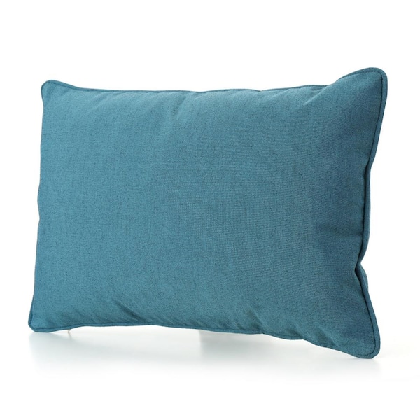 Unbranded 16.5 in. W. Outdoor Water Resistant Fabric Bolster Pillow for Outdoor Patio Soft (1-Pack), Teal