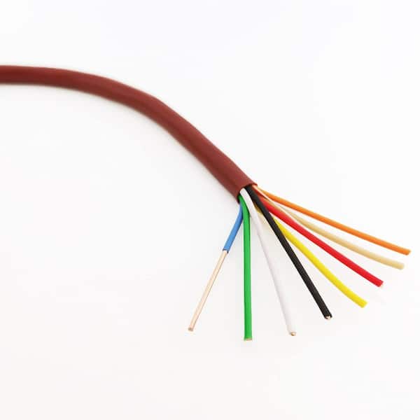 50 ft. 18-Gauge 8-Conductor Brown Stranded Thermostat Wire, 60°C, 150V, UL Listed Type CL2, ETL Complied