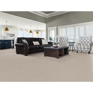 Tower Road - Parchment - Beige 32.7 oz. SD Polyester Loop Installed Carpet