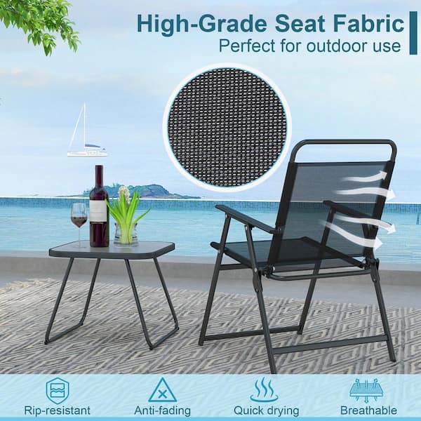 Costway outdoor folding online chairs set