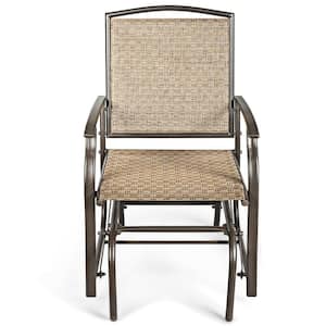 1-Person Brown Metal Outdoor Glider