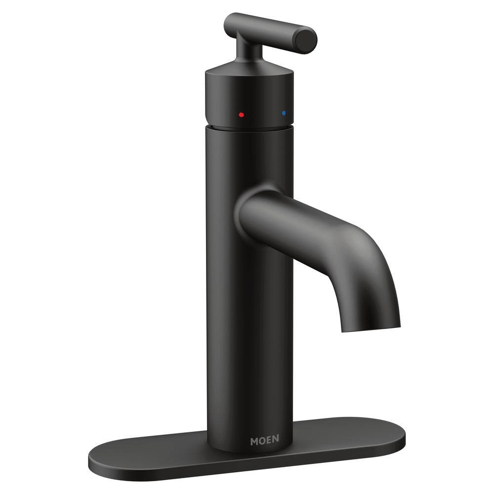 Matte Black Metal Single Hole Bathroom Faucet with Diverter