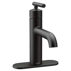 Gibson Single Hole Single-Handle Bathroom Faucet with Drain Assembly in Matte Black