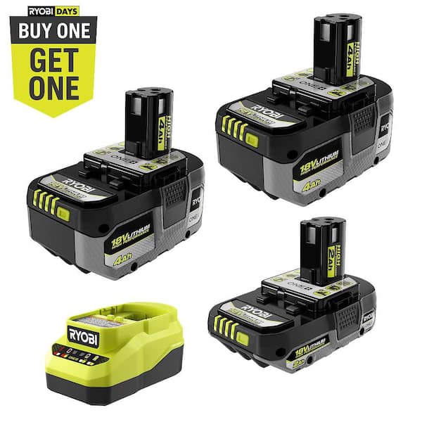 ONE+ 18V Lithium-Ion HIGH PERFORMANCE Starter Kit with 2.0 Ah Battery, (2) 4.0 Ah Batteries, and Charger