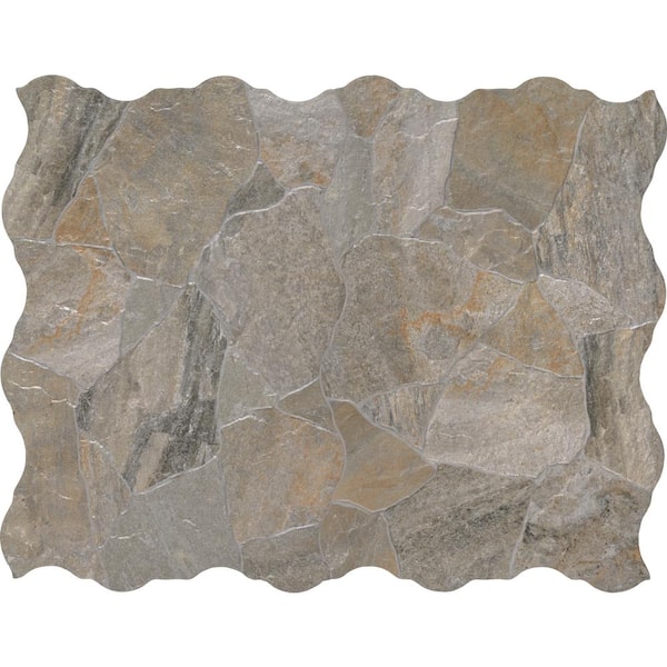 Neptune Gold Matte Porcelain Flagstone Look Tile, 17 in. x 26 in. Floor and Wall (12.24 sq. ft. /Case)