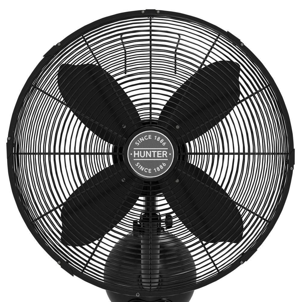 Matte Black 16-Inch Oscillating Wall Mounted Fan with Adjustable Head