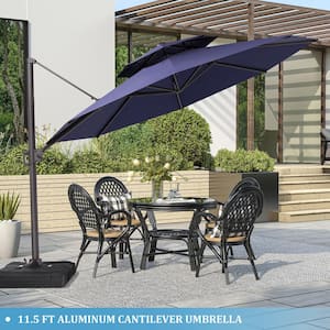 11.5 ft. x 11.5 ft. Umbrella Double Top Octagon in Navy Blue