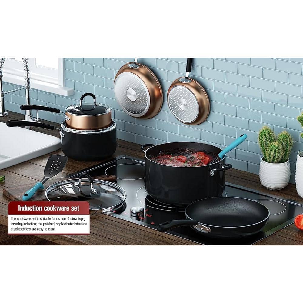 Copper Nonstick Aluminum 3-Piece Fry Pan Set