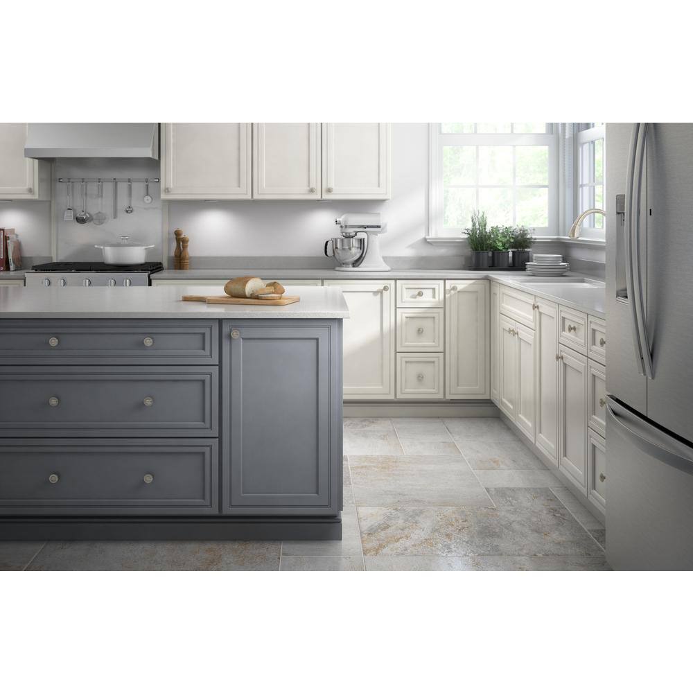 Satin Nickel Round Cabinet Knob with Mounting Hardware