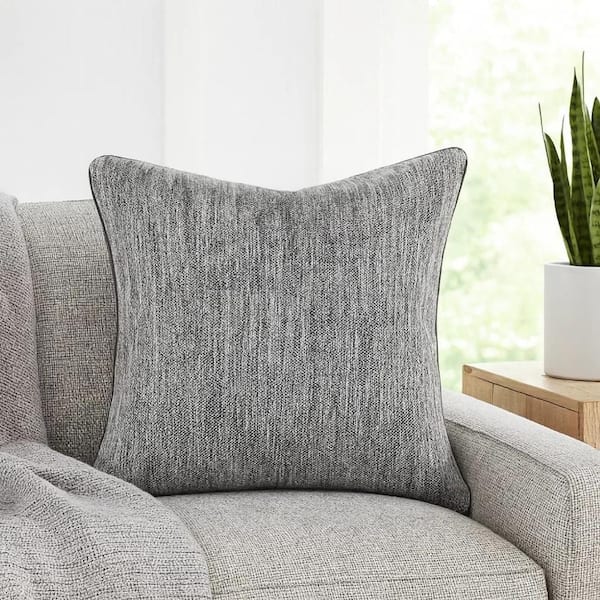 Sam Gray Cotton Blend Textured Square 22 in. x 22 in. Accent Throw Pillow