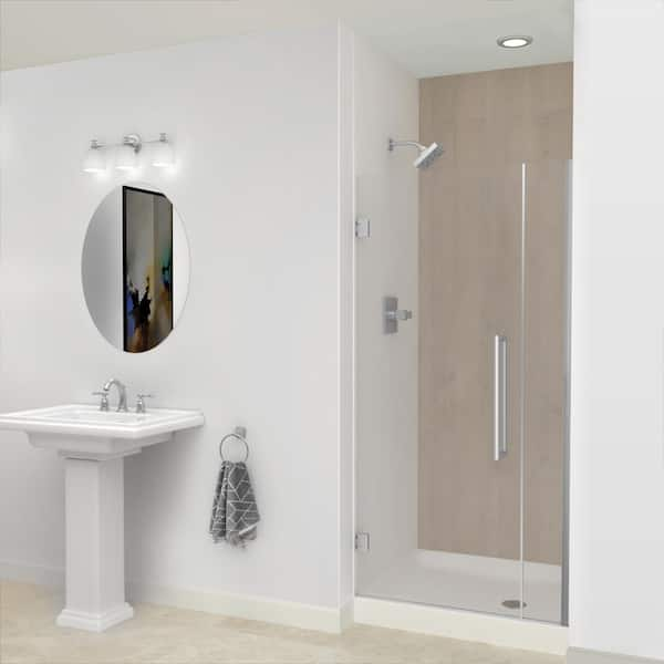 Transolid Elizabeth 34.5 In. W X 76 In. H Hinged Frameless Shower Door ...