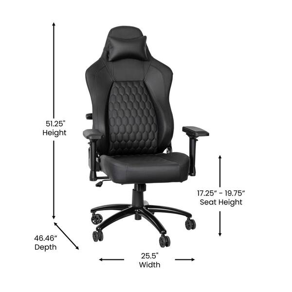 Office Chair, Ergonomic Desk Chair with 4D Pillow Lumbar Support Height &  Depth Adjustment, Adjustable Headrest & Armrest, Comfy Waterfall Cushion,  Tilting & Height Adjustment Home Office Desk Chairs 