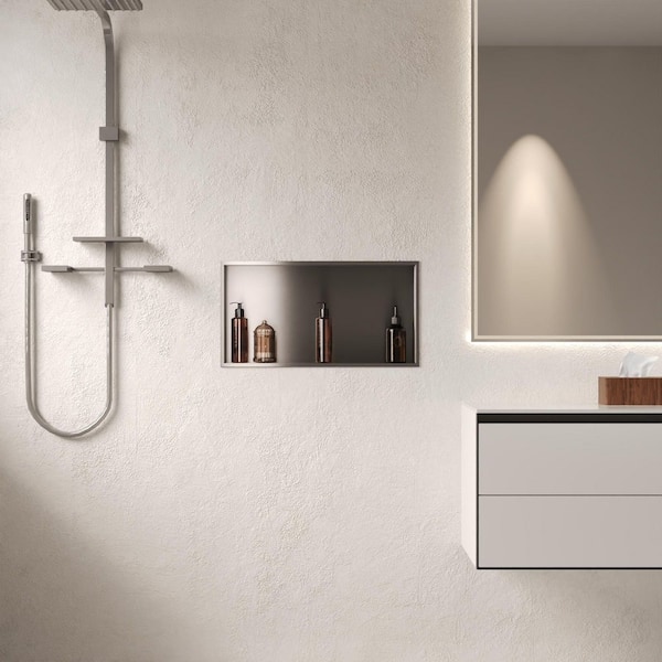 DEERVALLEY 25 in. W x 13 in. H x 4 in. D Stainless Steel Bathroom Shower Niche in Silver