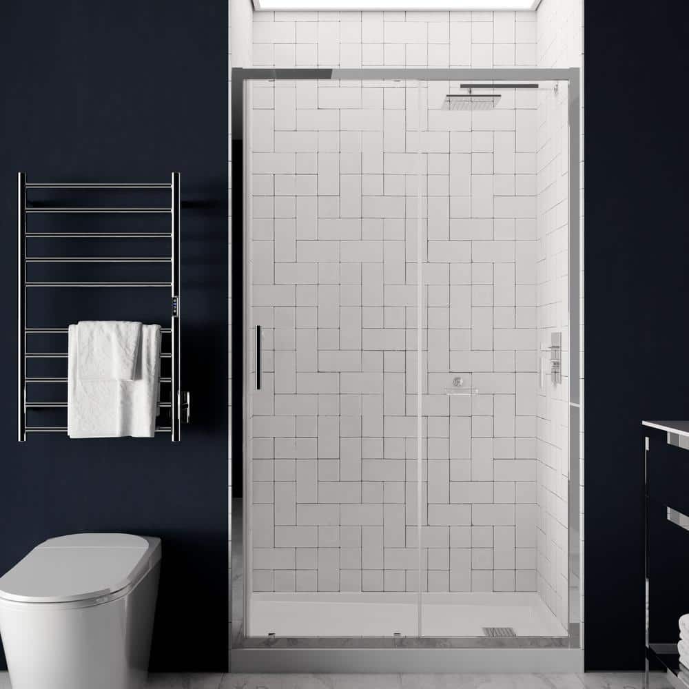 Etzio Series 60 in. x 72 in. H Sliding Framed Shower Door in Polished Chrom