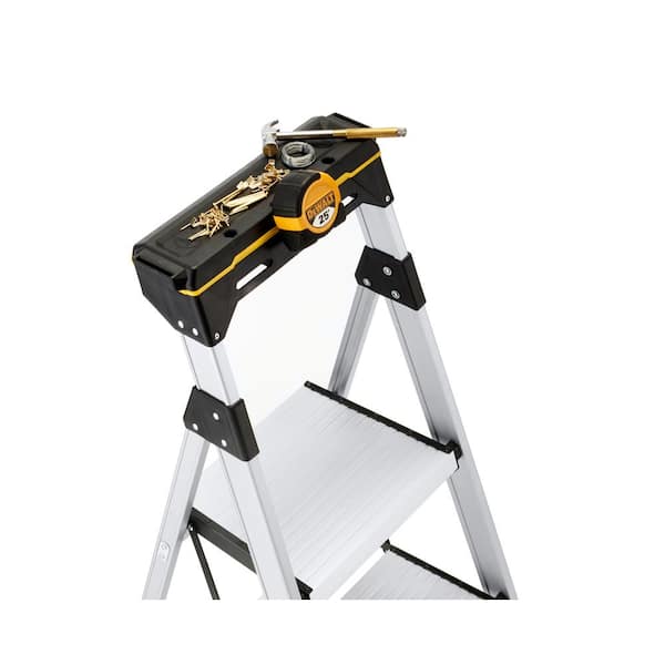 Gorilla Ladders - 4.5 ft. Aluminum Dual Platform Ladder with Tray (9 ft. Reach), 250 lb. Load Capacity Type I Duty Rating