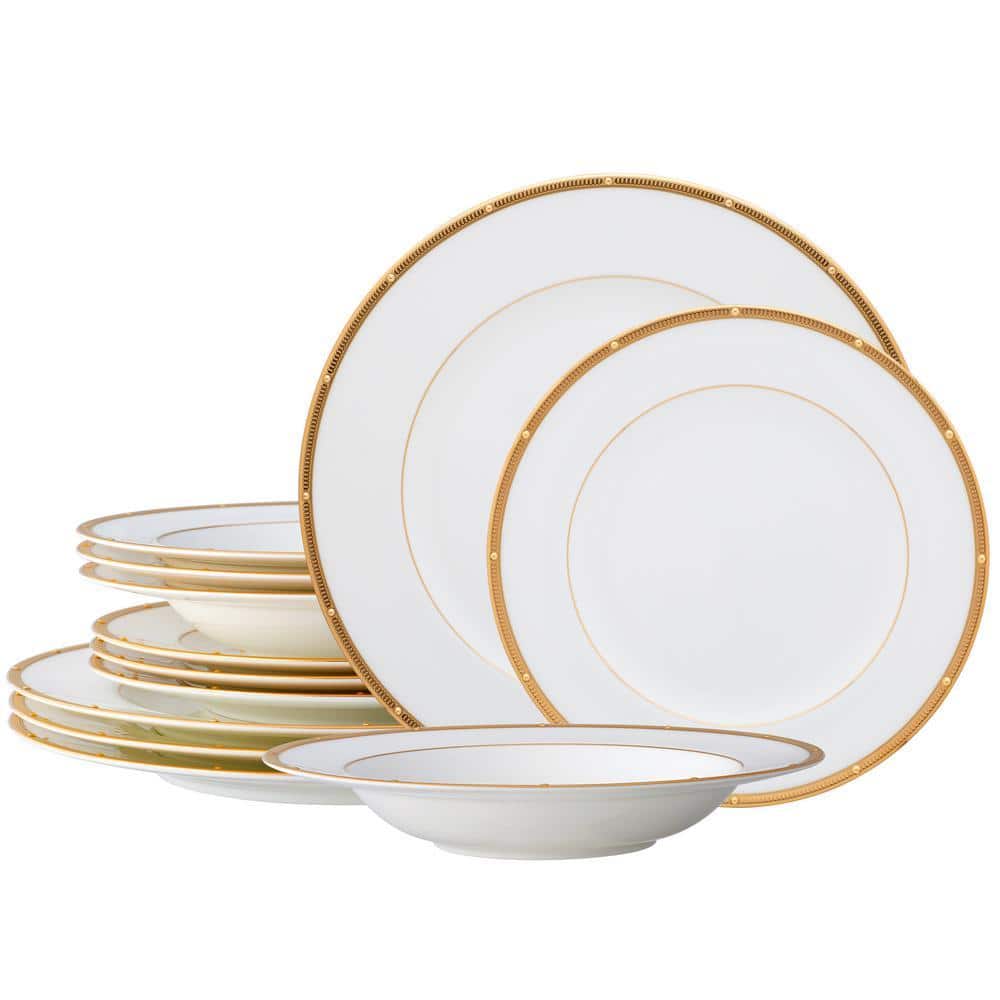 Noritake Rochelle Gold 12-Piece (Gold Bone China Dinnerware Set