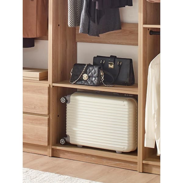 Klair Living Prosper 128 in. W Oak Tower System Freestanding-Shelf
