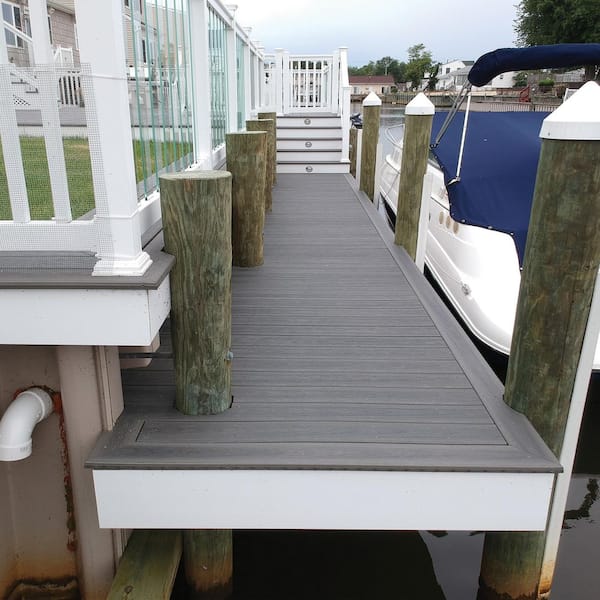 DuxxBak Optima 5.25 in. Boardwalk Gray Composite Deck Board Sample