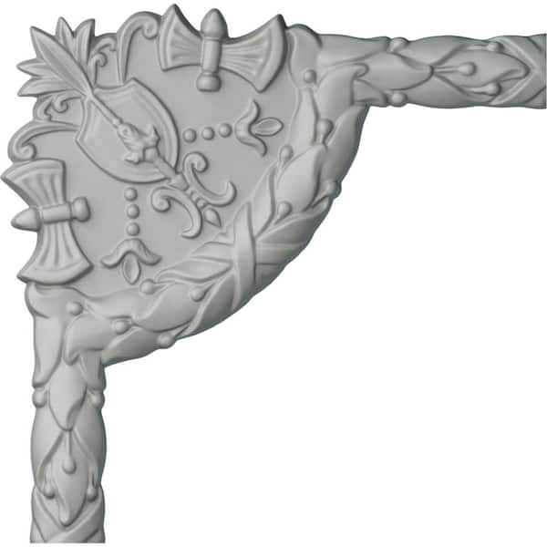 1 in. x 9-1/2 in. x 9-1/2 in. Urethane Dublin Panel Moulding Corner (Matches Moulding PML01X01DU)