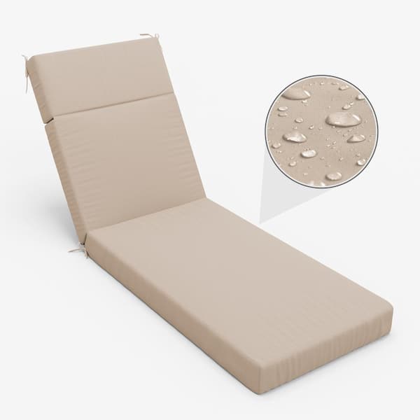 Kimunuk 80 in. x 26 in. x 4 in. Outdoor Water-Resistant Replacement Chaise Lounge Seat Cushion Sand